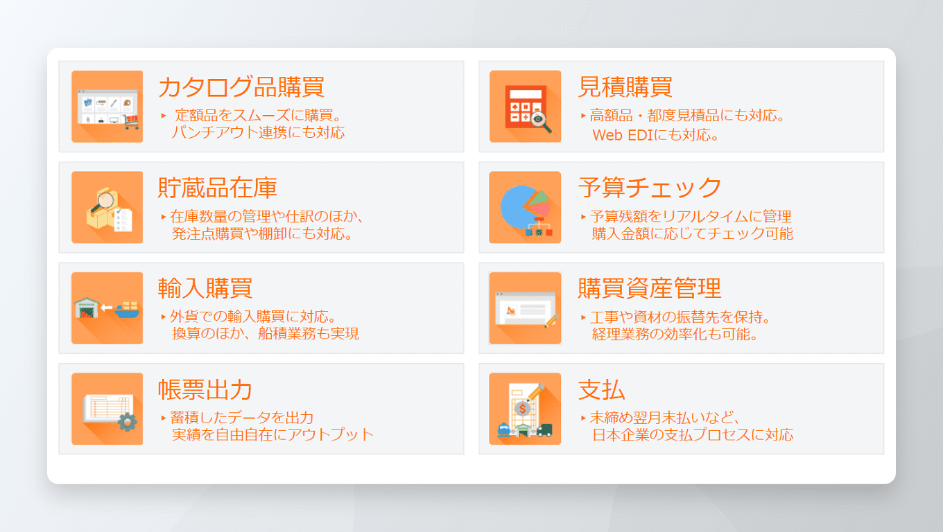 HUE Purchase 購買管理 大企業でも使える業務網羅性